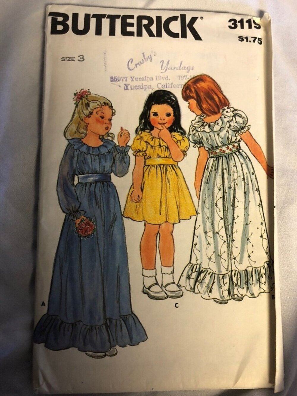 Butterick Sewing Patterns 3119 & 5171 Girls Dresses Size 3 & 6 Vintage - Picture 5 of 7